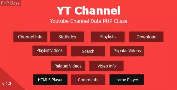 YT Channel v1.3.5 - YouTube Channel And Video Details API V3 PHP Class