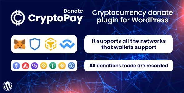 CryptoPay Donate v1.3.0 - Cryptocurrency Donate Plugin for WordPress