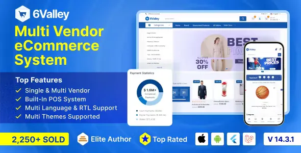 6valley Multi-Vendor E-commerce v14.4 - Complete eCommerce Mobile App, Web and Admin Panel