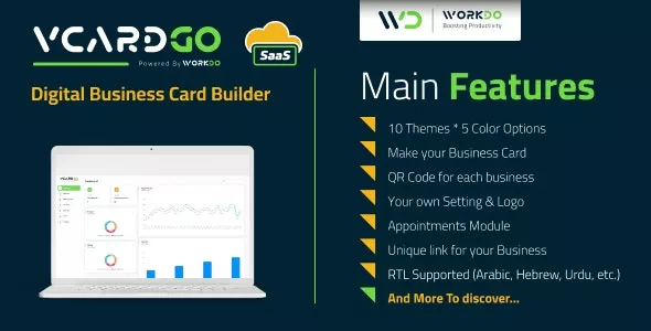 vCardGo SaaS v5.4 - Digital Business Card Builder