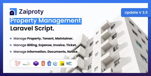 Zaiproty v3.5 - Property Management Laravel Script