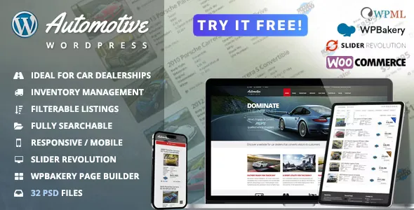 Automotive Car Dealership Business WordPress Theme v13.1.1