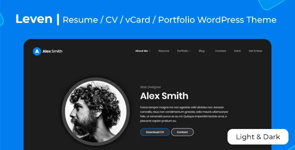Leven v1.8.0 - Resume WordPress Theme