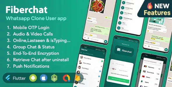 Fiberchat v2.0.14 - Whatsapp Clone Full Chat & Call App, Android & iOS Flutter Chat App