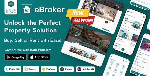 eBroker v1.1.2 - Real Estate Property Buy-Rent-Sell Flutter App with Laravel Admin Panel
