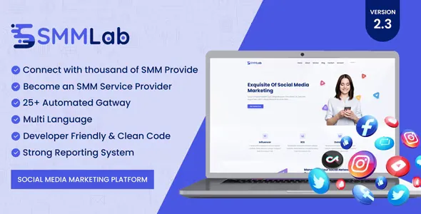 SMMLab v2.3 - Social Media Marketing SMM Platform