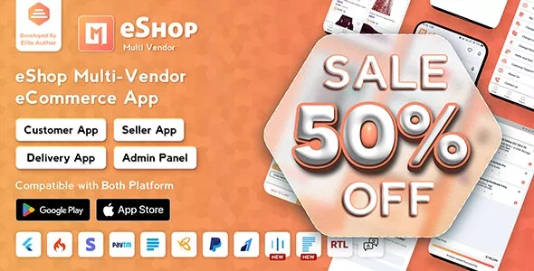 eShop v2.9.0 - Multi Vendor eCommerce App & eCommerce Vendor Marketplace Flutter App
