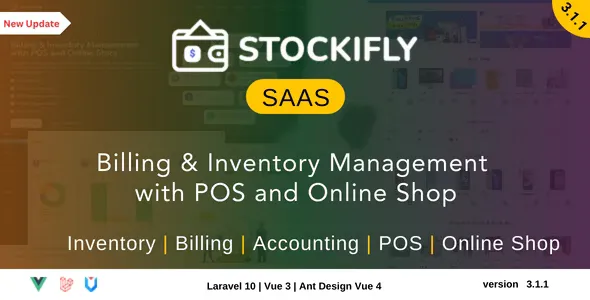Stockifly SAAS v3.1.2 - Billing & Inventory Management with POS and Online Shop