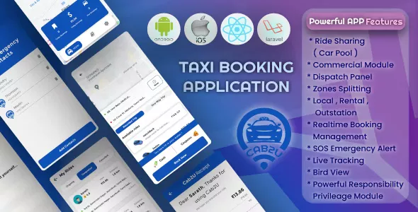 Cab2u v1.4 - Taxi Solution Android & IOS + Admin Panel + Dispatch Panel