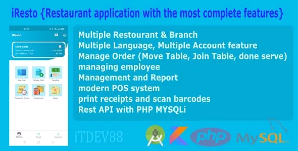 iResto - Restaurant Application with the most complete features, with rest API and multi access