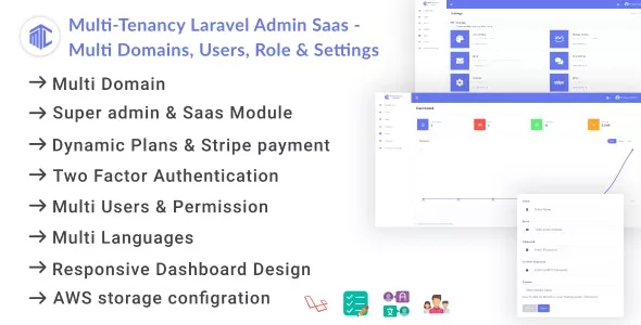 Multi-Tenancy Laravel Admin Saas v1.0.3 - Domains, Users, Role, Permissions & Settings