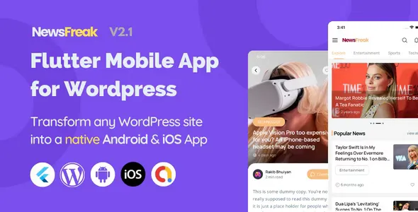 Newsfreak v2.1.2 - Flutter Mobile App for WordPress