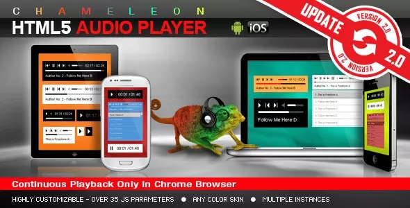 Chameleon HTML5 Audio Player with/without Playlist v3.4