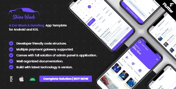 Car Wash Booking System with Mobile Apps Android, iOS, Flutter v2.2