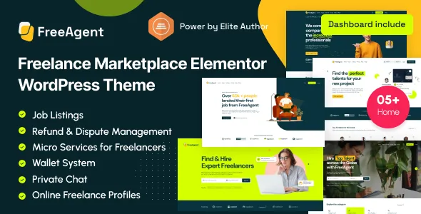 FreeAgent v2.1.2 - Freelance Marketplace Elementor WordPress Theme