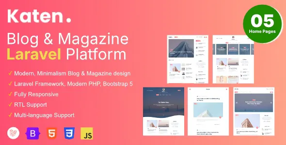 Katen v1.1.6 - Blog & Magazine Laravel Script