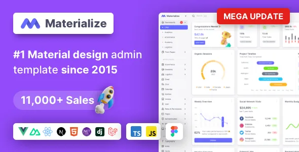 Materialize - React - Next.js, Vuejs, HTML, Laravel & Asp.Net Material Design Admin Template