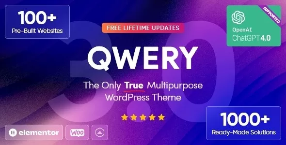 Qwery v3.3.0 - Multi-Purpose Business WordPress & WooCommerce Theme + ChatGPT