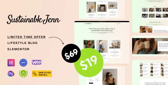 Sustainable Jenn v1.0.1 - Eco Lifestyle Blog WordPress Theme