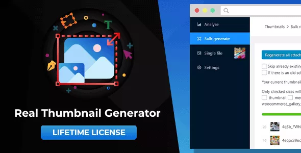 Real Thumbnail Generator v2.6.81 - Efficiently Force Regenerate Thumbnails in Bulk (or Single) in WordPress