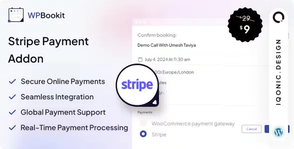 WPBookit - Stripe Payment (Addon) v1.0.1