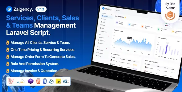 Zaigency v1.2 - Services, Clients, Sales & Teams Management Laravel Script