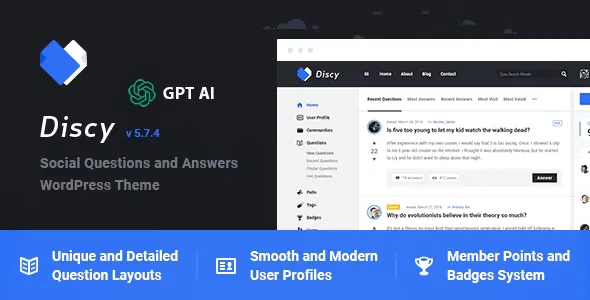 Discy v5.7.4 - Social Questions and Answers WordPress Theme