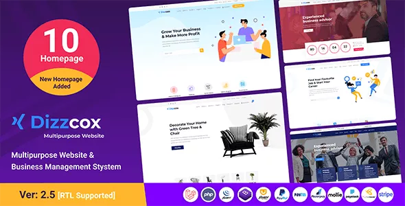 Dizzcox v2.3 - Multipurpose Website & Business Management System CMS