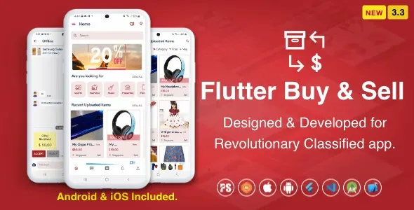 Flutter BuySell for iOS Android (Olx, Mercari, Offerup, Carousell, Buy Sell, Classified)