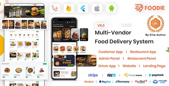 Foodie v6.0 - UberEats Clone - Food Delivery App - Multiple Restaurant Food Delivery Flutter App