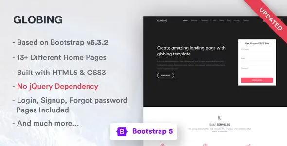 Globing - Bootstrap 5 Landing Page Template