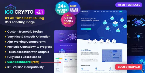 ICO Crypto - Multi-Purpose Landing Page HTML Template