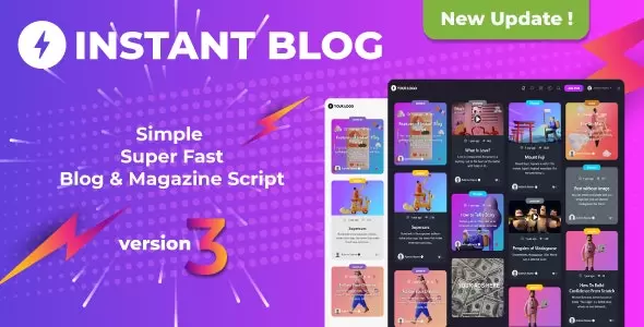 Instant Blog v3.3 - Fast & Simple Blog Php Script