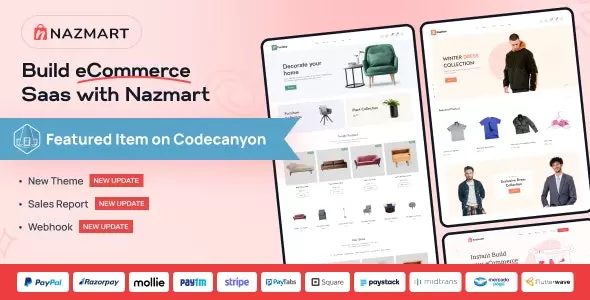 Nazmart v1.8.0 - Multi-Tenancy eCommerce Platform (SAAS)