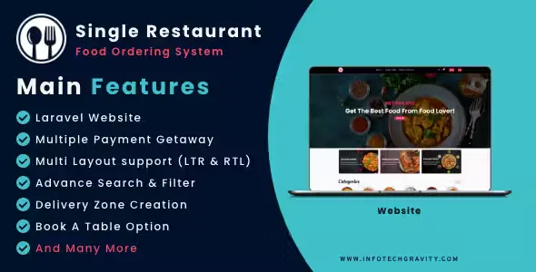 Single Restaurant - Android User & Delivery Boy Apps with Laravel Admin Panel