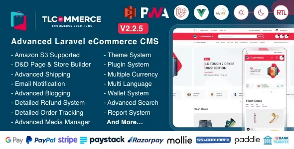 TLCommerce v2.2.5 - Laravel & VueJS Powered Ecommerce CMS with PWA