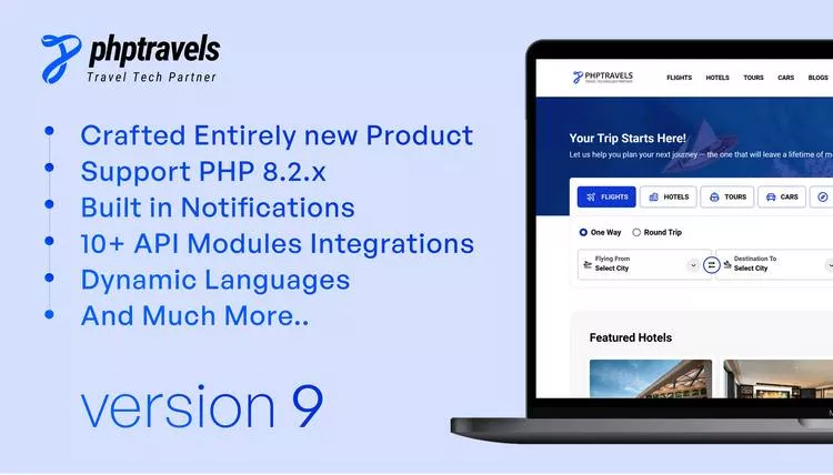 PHPTRAVELS v9.0 - Travel Technology Partner