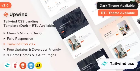 Upwind - Tailwind CSS Landing Page Template