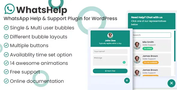 WhatsApp Chat Support Pro WordPress Plugin