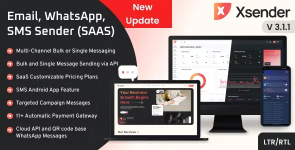 XSender - Bulk Email, SMS and WhatsApp Messaging Application