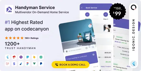 Handyman Service - On-Demand Home Service Flutter App with Complete Solution + ChatGPT