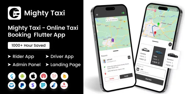 MightyTaxi - Flutter Online Taxi Booking Full Solution