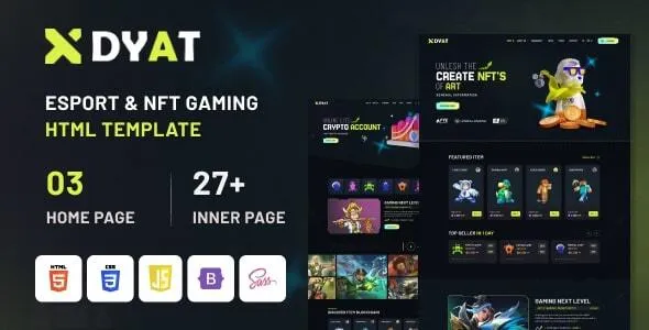 DYAT - eSports and Gaming NFT HTML Template