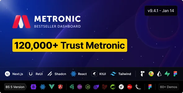 Metronic - Tailwind, Bootstrap, React, Vue, Angular, Asp.Net & Laravel Admin Dashboard HTML Template