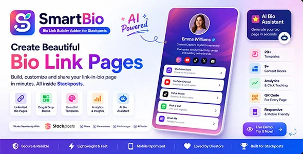 SmartBio - Bio Link Builder Addon for Stackposts