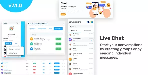 InfyChat - Laravel Chat App (Private + Group Chat) - Real time Chat