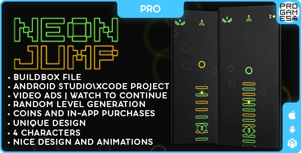 Neon Jump (REGULAR) - ANDROID - BUILDBOX CLASSIC Game