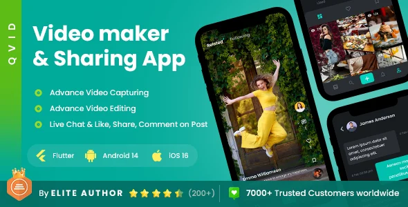 Qvid - 2 App Template - Video Creating, Video Sharing, Short Video App