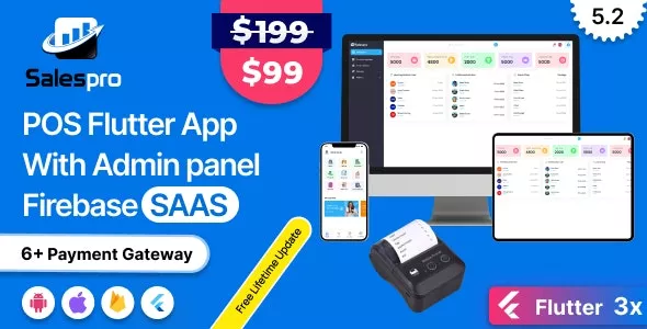 SalesPro Saas - Flutter POS Inventory Full App + Admin Panel with Firebase