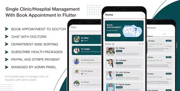 Single Clinic / Hospital Management with Book Appointment In Flutter